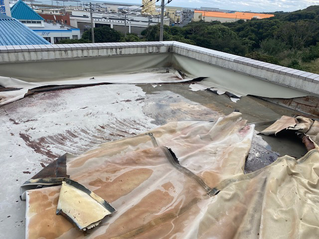 経年劣化した防水シート