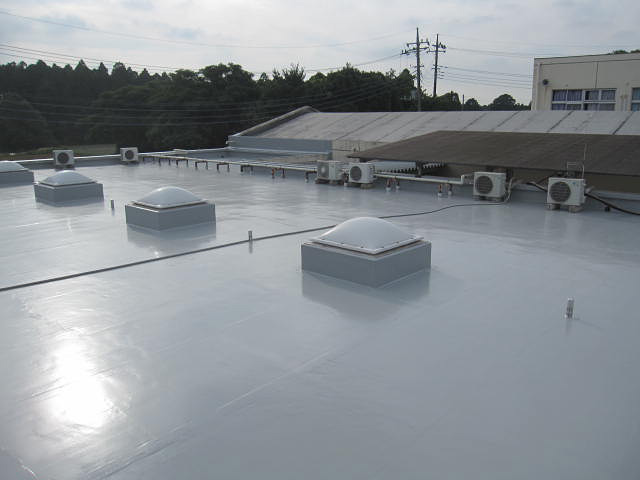 防水工事の完了した屋上